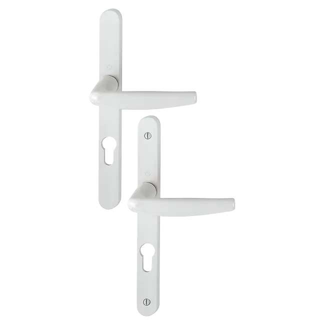 Ensemble de porte-fenêtre plaque étroite Atlanta 1530/300LMSGL HOPPE 195mm Blanc 9010 Clé i Entr.92 C.8 - ép.68/77 - 3303841