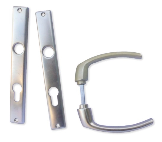 Ensemble alu porte étroite Ovalfiliz PRODIF - clé i - 30 mm - saillie réduite articulée - Inox F09 - 58/70 - BCA40197