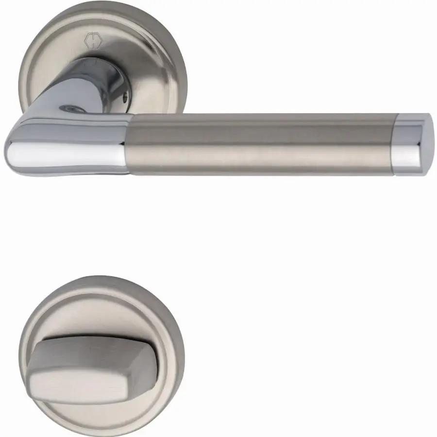 Ensemble sur rosace Capri WC HOPPE - F49/F69 laiton chromé/inox mat - 2827132         