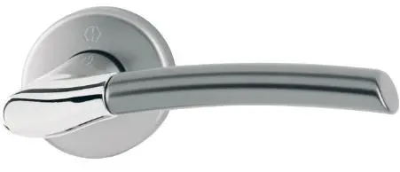 Ensemble Bergen sur rosace bec de cane HOPPE F49/F9 laiton chromé/alu aspect inox - 2815975    