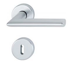 Paire de béquilles sur rosace Stockholm HOPPE 1140/42K/42KS Argent Alu - Clé L - 2834332
