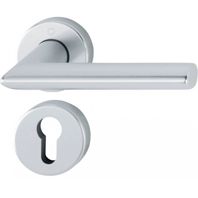 Paire de béquilles sur rosace Stockholm HOPPE 1140/42K/42KS Argent Alu - Clé i - 2834295