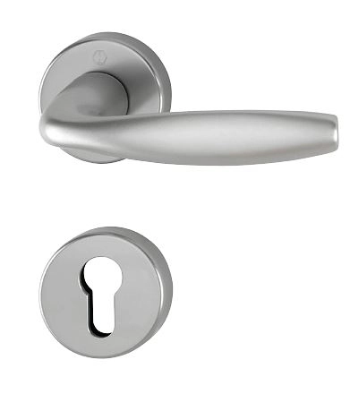 Paire de béquilles sur rosace New-York HOPPE 1810/42K/42KS Aspect Inox - Clé i - 3735985