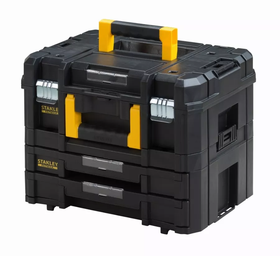 Kit Mallette + Mallette 2 tiroirs Tstak-Fatmax STANLEY 21,5L - 44 x 33,17 x 32,6 cm - FMST1-71981 Kit Mallette + Mallette 2 tiroirs Tstak-Fatmax STANLEY 21,5L - 44 x 33,17 x 32,6 cm - FMST1-71981