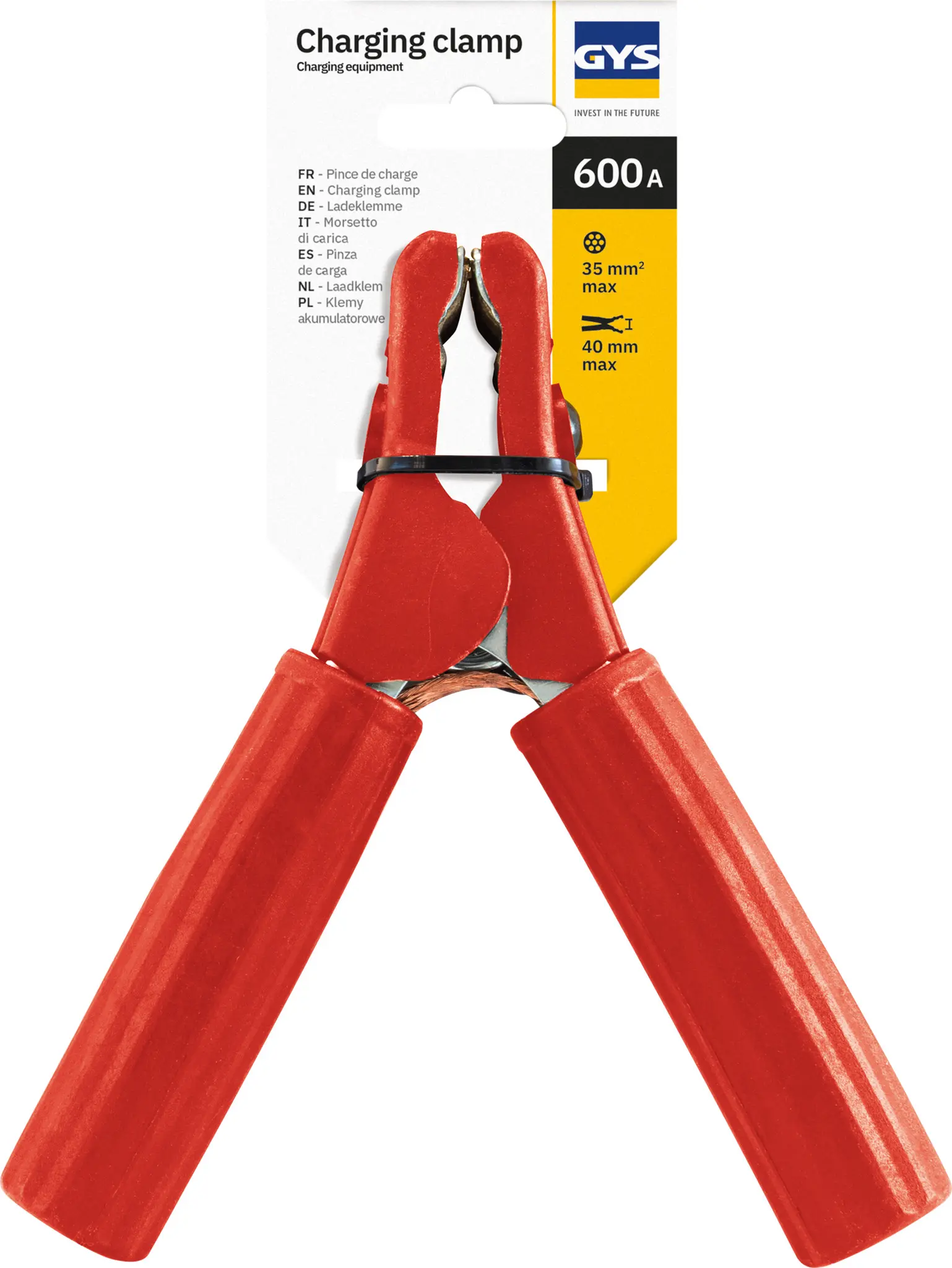 Pince de charge isolée 600 A rouge - GYS - 053779