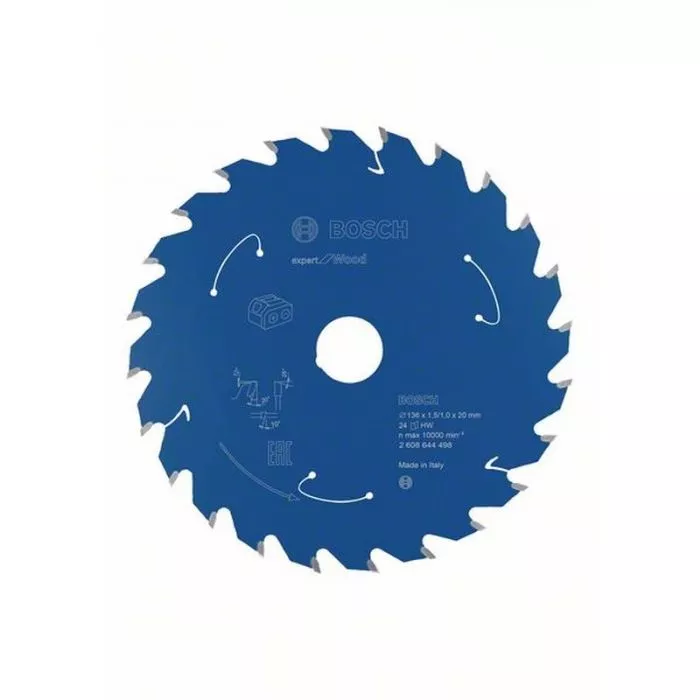 Lame scie circulaire sans-fil Expert Bois BOSCH 136 x 20 x 1.45 mm - 2608644498 Lame scie circulaire sans-fil Expert Bois BOSCH 136 x 20 x 1.45 mm - 2608644498