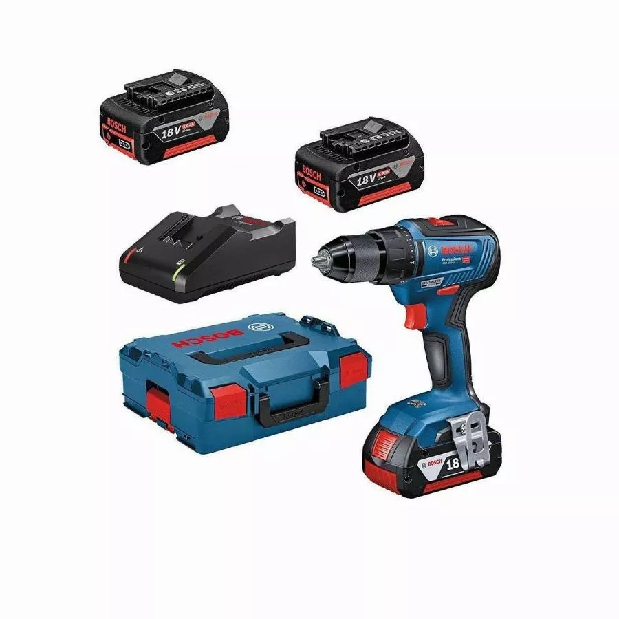 Perceuse-visseuse sans-fil GSR 18V-55 + BOSCH - avec 3 batteries 18V 5.0Ah - chargeur -L-Boxx - 0615990L8D Perceuse-visseuse sans-fil GSR 18V-55 + BOSCH - avec 3 batteries 18V 5.0Ah - chargeur -L-Boxx - 0615990L8D