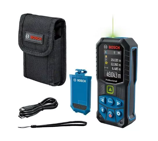 Télémètre laser  GLM 50-27 CG Bluetooth - BOSCH - avec batterie 3.7V 1.0Ah A - Housse - 0601072U01