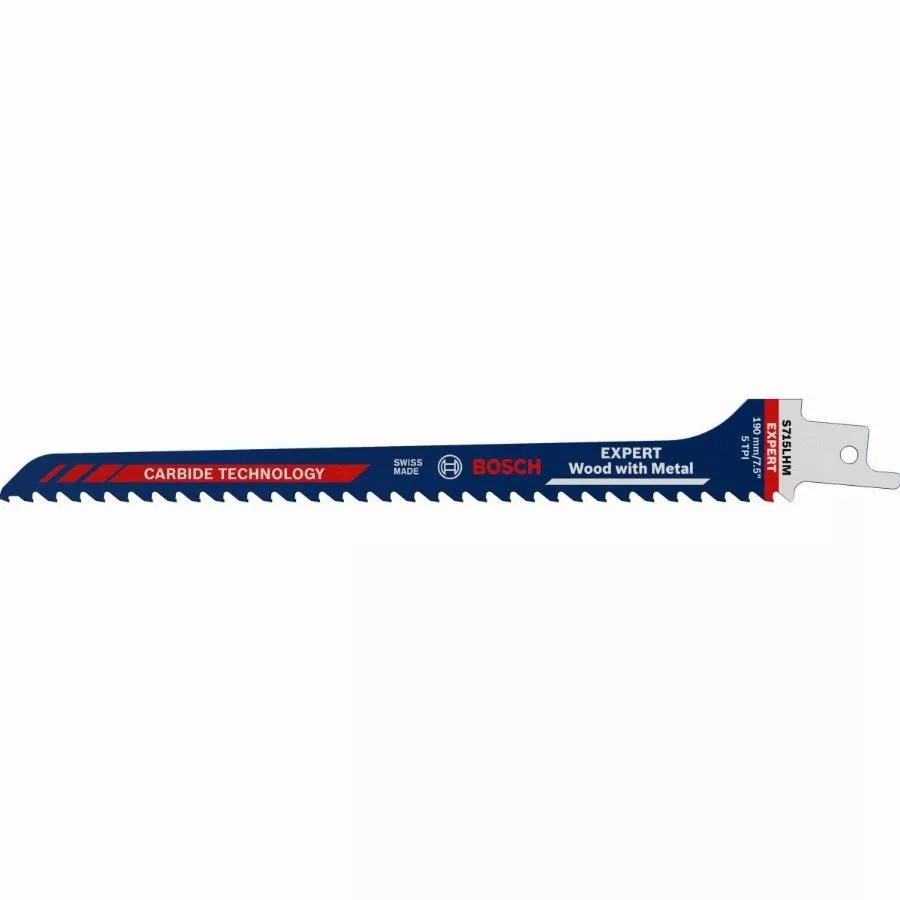 Lame scie sabre carbure Expert Bois et Métal S715LHM 190 mm BOSCH - 2608900384 Lame scie sabre carbure Expert Bois et Métal S715LHM 190 mm BOSCH - 2608900384