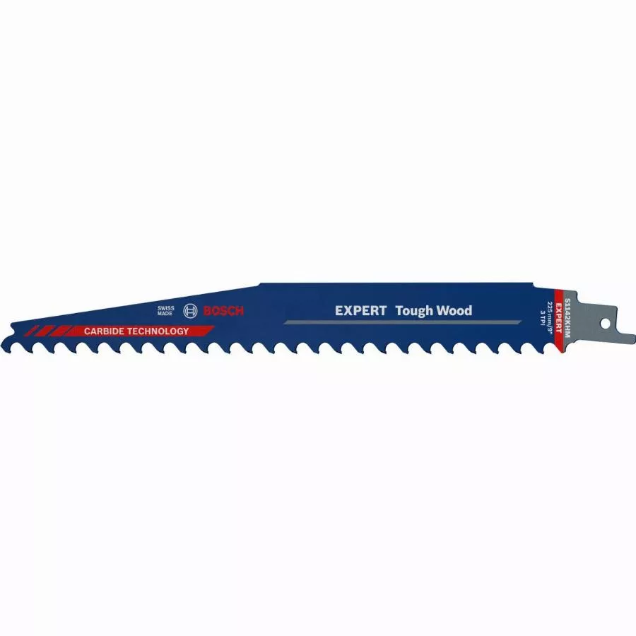 Lame de scie sabre carbure Expert 225 mm BOSCH pour bois S1142KHM - 3 pièces - 2608900404