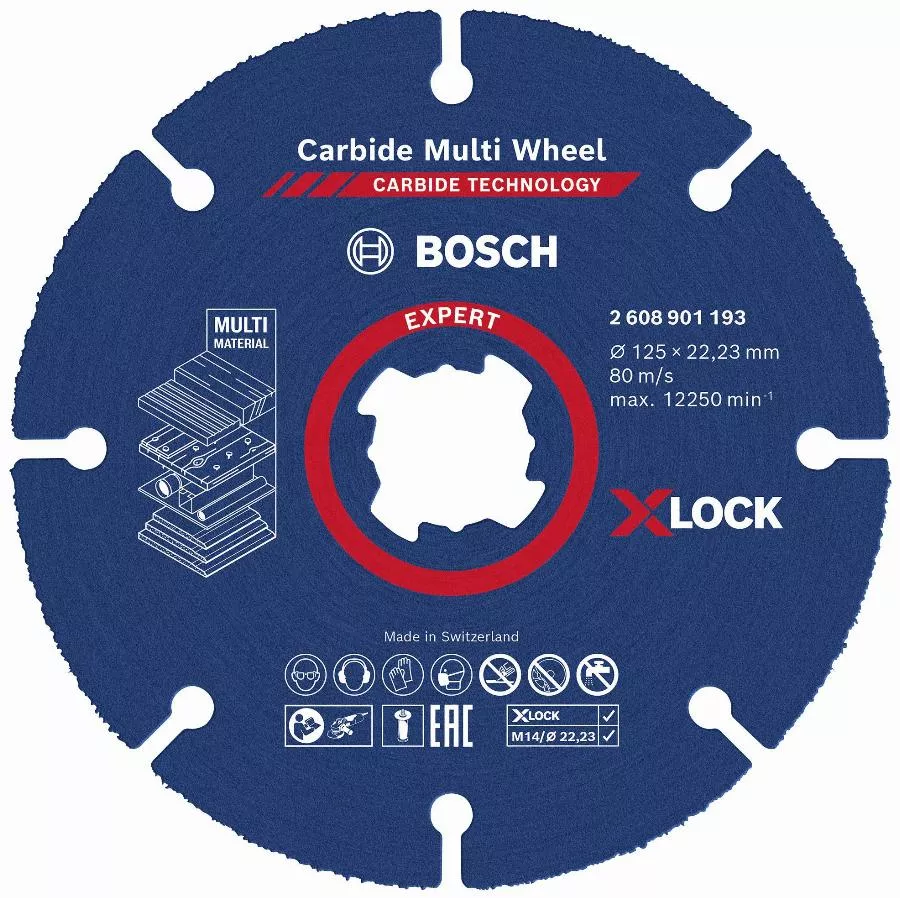 Disque carbure X-Lock Multiwheel Expert BOSCH 125 mm - 2608901193