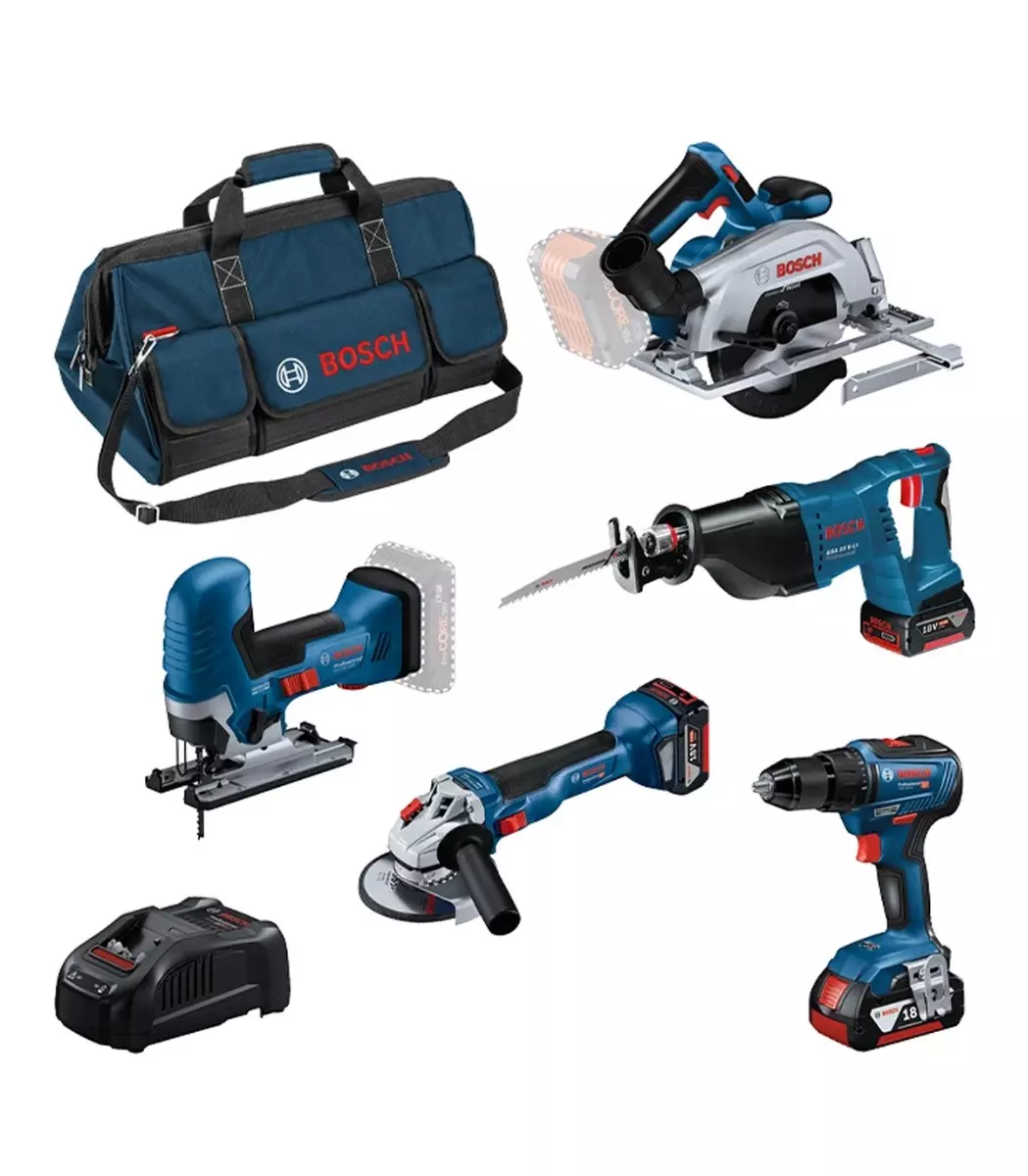 Pack 5 outils 18V (GSR+GWS+GKS+GSA+ GST) - BOSCH - 0615A5004E Pack 5 outils 18V (GSR+GWS+GKS+GSA+ GST) - BOSCH - 0615A5004E