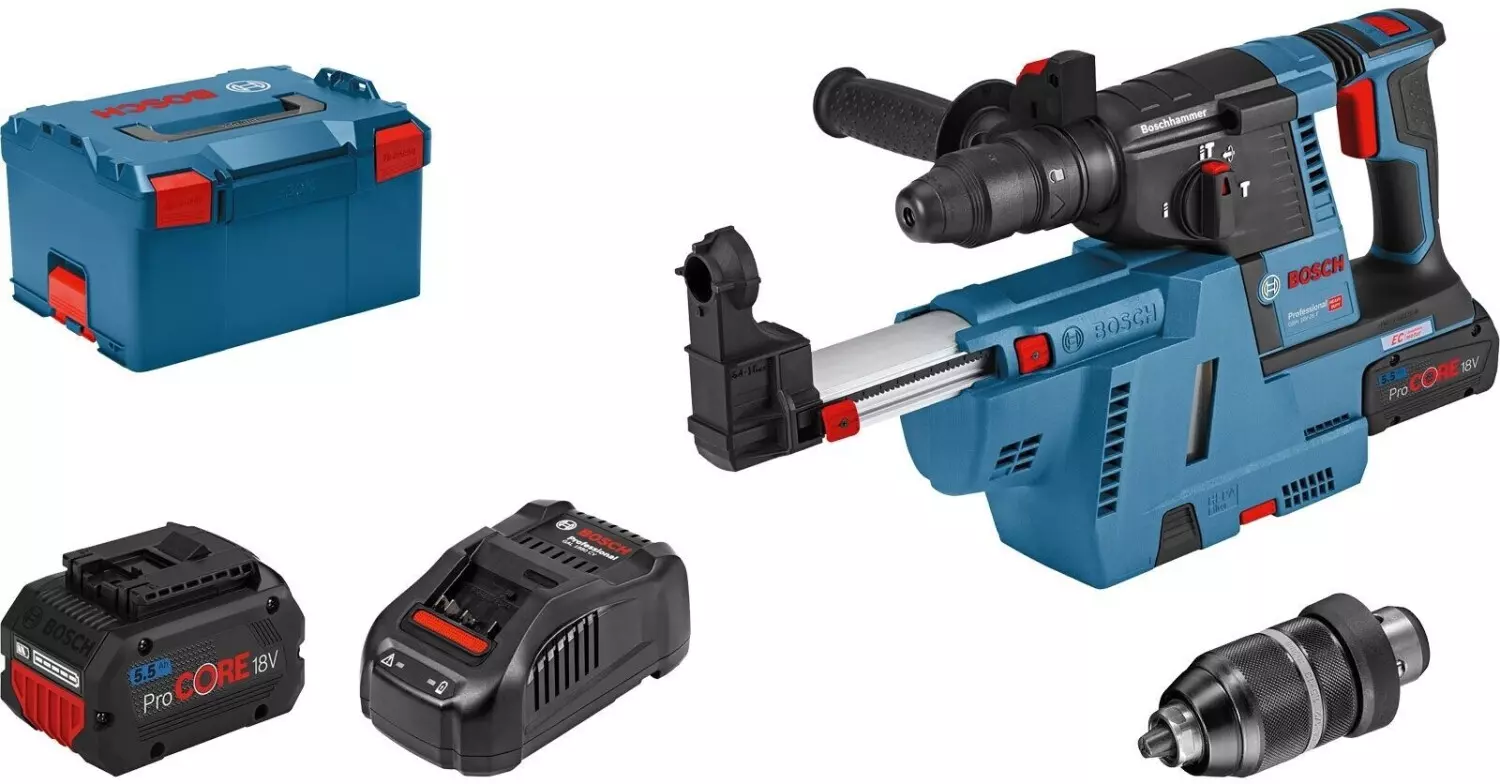 Perforateur GBH 18V-26F + GDE 18V-16 2X 18V 5.5AH PROCORE - GAL 1880 L - BOSCH - 061191000G Perforateur GBH 18V-26F + GDE 18V-16 2X 18V 5.5AH PROCORE - GAL 1880 L - BOSCH - 061191000G