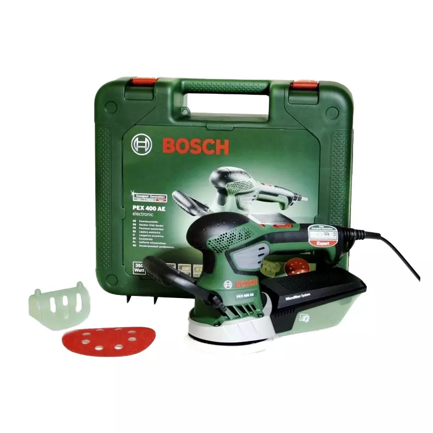 Ponceuse excentrique PEX 400 AE - 350W - BOSCH - avec accessoires - coffret - 06033A4000