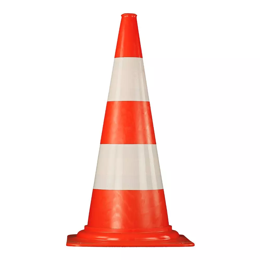 Cône de chantier PVC, 2 bandes blanches - 75 cm - 4 kg - NOVAP - 3205008 Cône de chantier PVC, 2 bandes blanches - 75 cm - 4 kg - NOVAP - 3205008