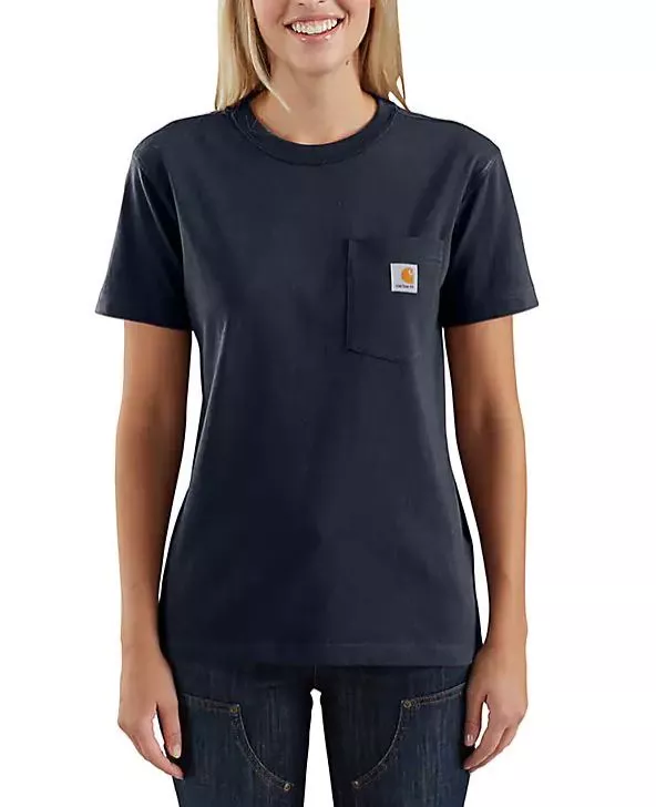 T-Shirt CARHARTT Workw Pocket S/S Bleu Marine T.L - 103067NAVY-L