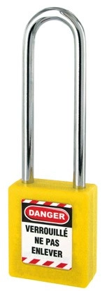 Cadenas de consignation jaune THIRARD anse inox Ø6 Largeur 40 mm avec 1 clé varié - 005576YL