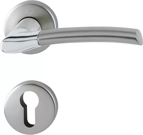 Garniture pour porte intérieure Bergen HOPPE Laiton chromé aspect Inox - 281
