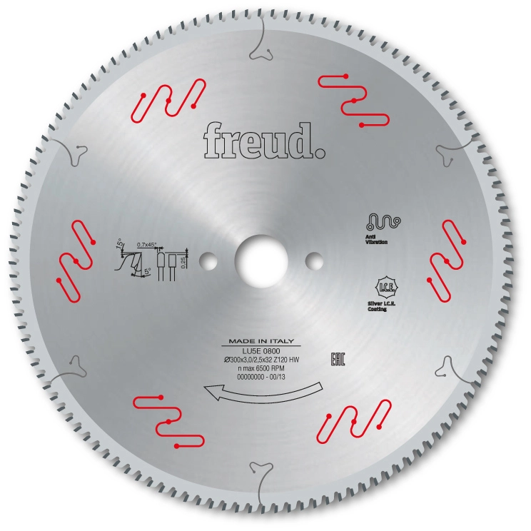 Lame de scie FREUD pour la coupe de plastiques et plexiglas mince - LU4B