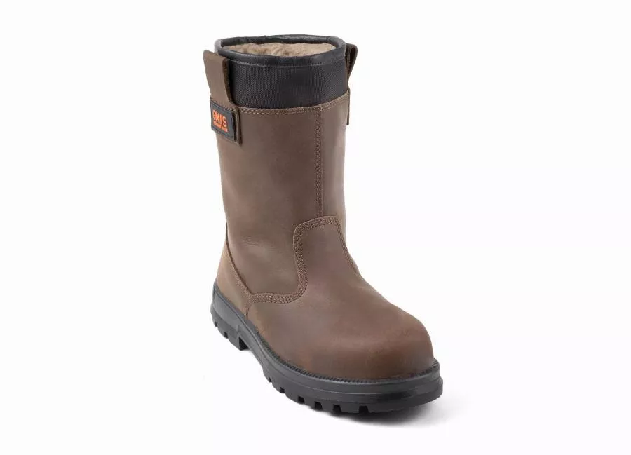 Bottes fourrées KAMA S3 CI en cuir marron avec embout et semelle acier - GASTON MILLE - RAMA3N