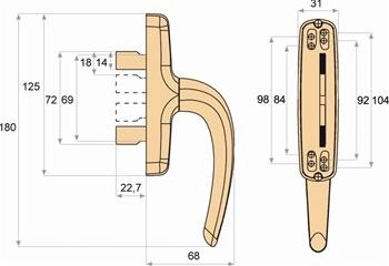 France Quincaillerie - CREMONE NEFER 1 FOURCHE CREMONE NEFER 1 FOURCHE