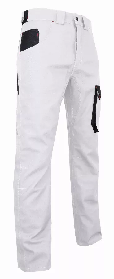 Pantalon Façade 300gr Sans poche genoux LMA Blanc / Gris nuit  - 1474