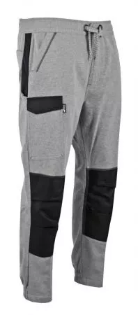 Pantalon jogging molleton élastique CRYPTO - Gris chiné / Noir - LMA - 1782