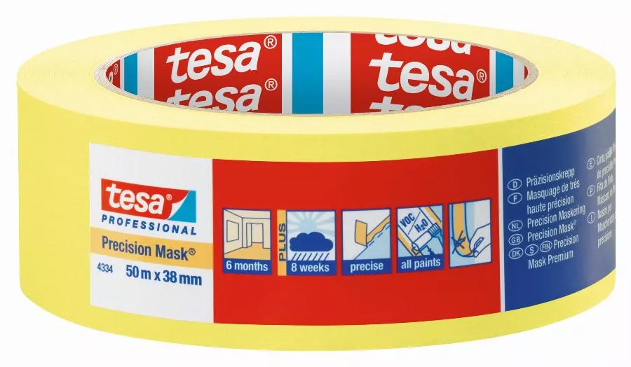 Ruban jaune masquage de précision toutes surfaces TESA - 04334 Ruban jaune masquage de précision toutes surfaces TESA - 04334