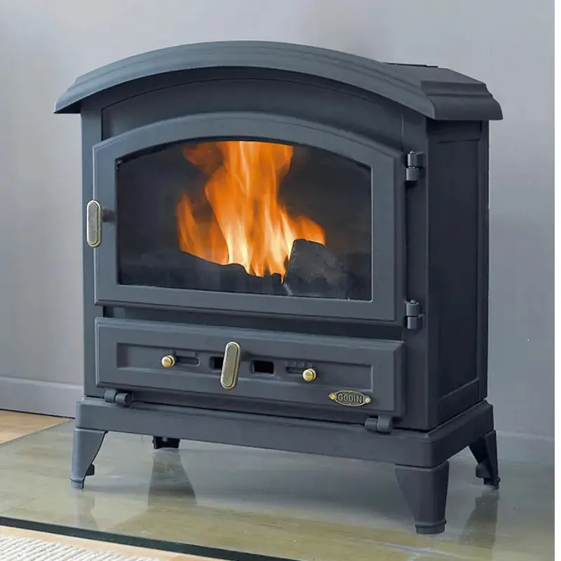Poêle à bois canadien gris anthra 9Kw - GODIN - 310108