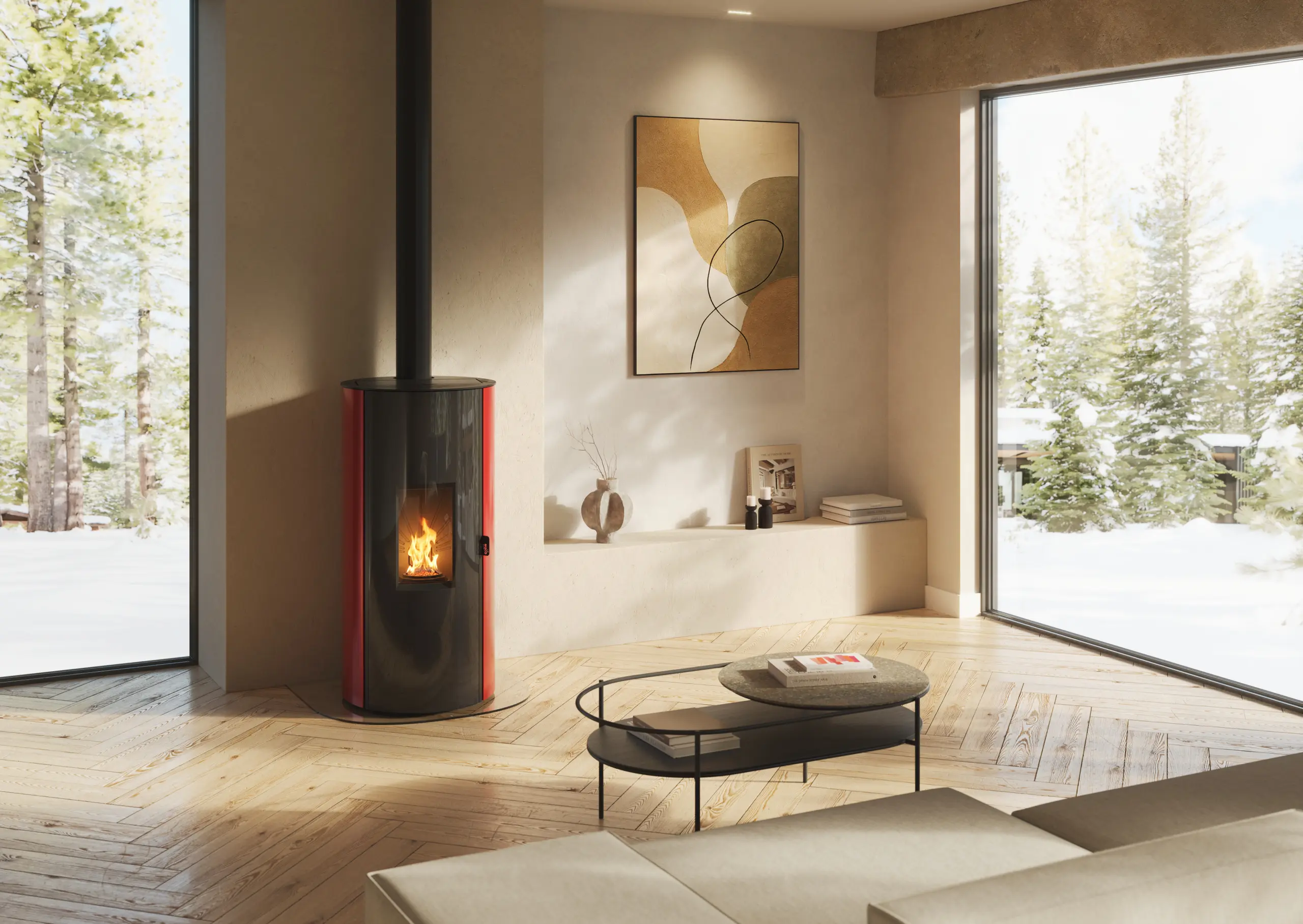 Poêle à pellets chauny noir 9KW sortie dessus - GODIN - 493001