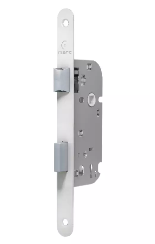 Serrure à larder 719 coffre 130mm MARQUES axe 40 bec de cane WC blanc réversible sans gâche - 1719240009 Serrure à larder 719 coffre 130mm MARQUES axe 40 bec de cane WC blanc réversible sans gâche - 1719240009