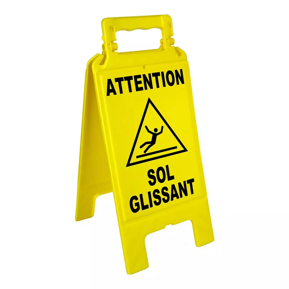 Chevalet de signalisation jaune Sol glissant - 600 x 275 mm - NOVAP - 4291000