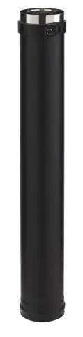 Conduit droit  PGI noir gra RAL 9030  L.1000 Ø80/130mm POUJOULAT - 37080705    