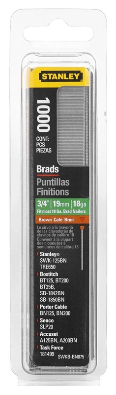 Boîte 1000 clous 18GA 8/300/E/J STANLEY - 3/4 - 20 mm - 1-SWK-BN075T Boîte 1000 clous 18GA 8/300/E/J STANLEY - 3/4 - 20 mm - 1-SWK-BN075T