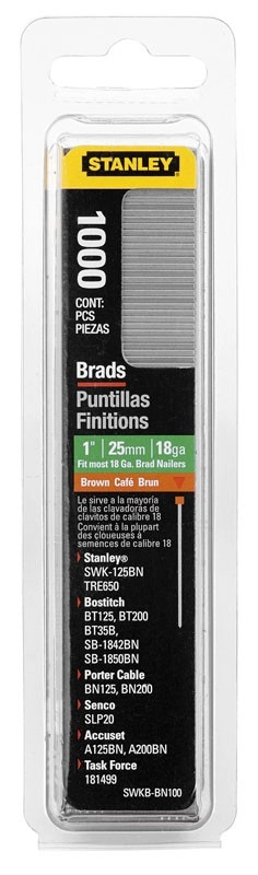 Boîte 1000 clous 18GA 8/300/E/J STANLEY - 1"- 25 mm - 1-SWK-BN100T 
