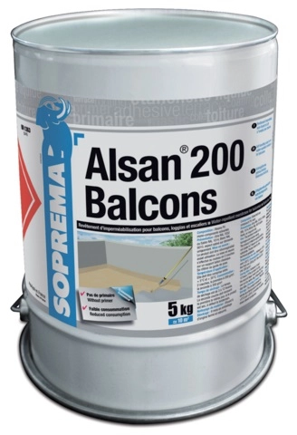 Alsan 200 balcon SOPREMA pour imperméabilisation - Ral 1001 - bidon 5kg - 96949-1001