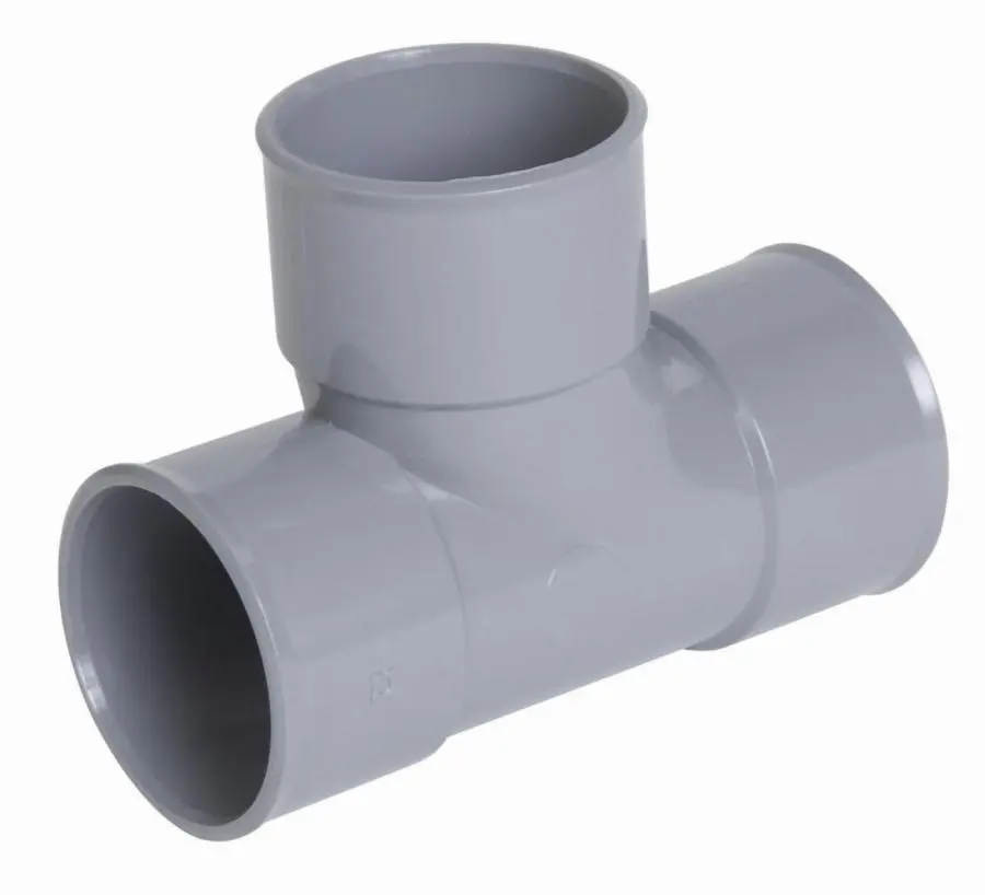 Té pied de biche NICOLL simple femelle-femelle à 87°30 - PVC gris - Ø 40 mm - TH188