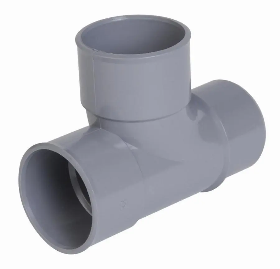 Té pied de biche NICOLL simple femelle-femelle à 87°30 - PVC gris - Ø 40/32 mm - TH288