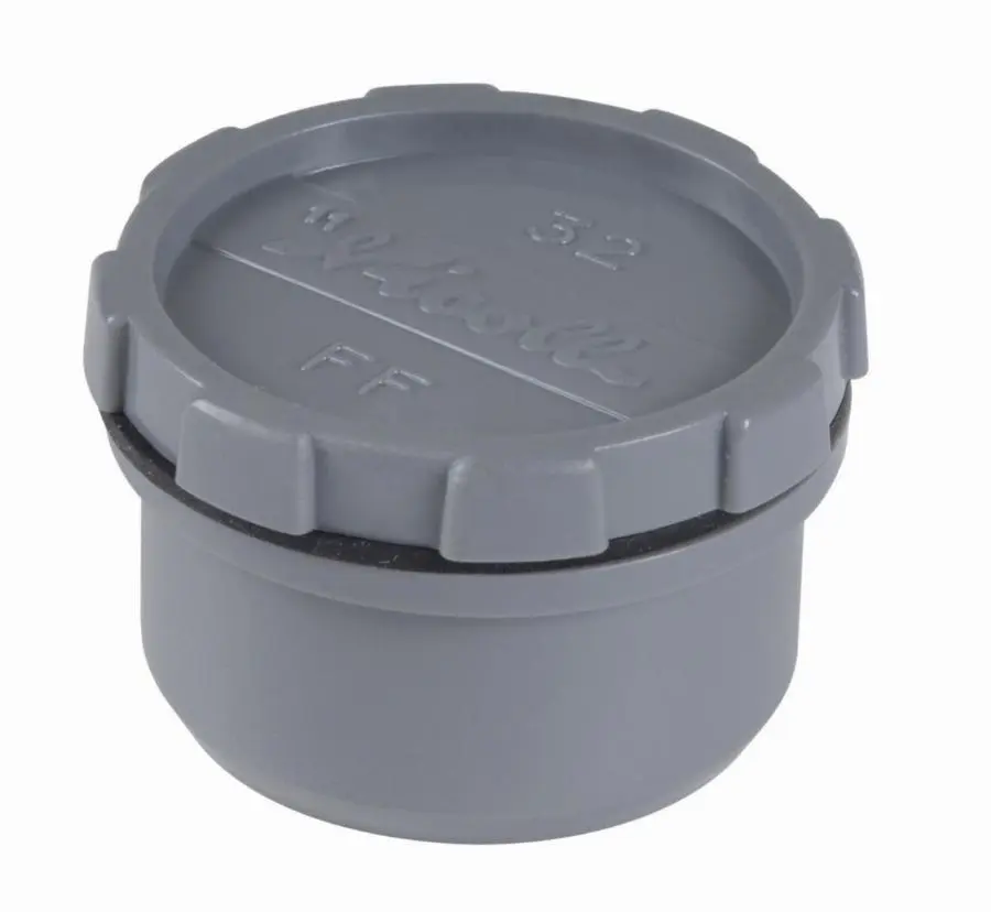 Tampon de visite mâle-femelle NICOLL + bouchon - PVC gris - Ø 100 mm - FT