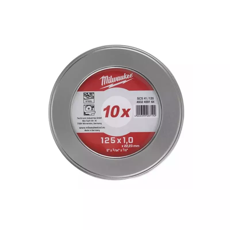 Coffret de 10 disques à tronçonner Pro+ 125 x 1 mm - MILWAUKEE - 4932478998 Coffret de 10 disques à tronçonner Pro+ 125 x 1 mm - MILWAUKEE - 4932478998