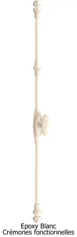 Crémone décorative fonctionnelle MAP Blanc 9016 à bouton - avec accessoire - 38304