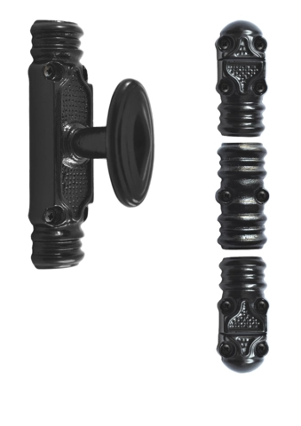 Crémone rustique fonctionnelle ROLLINGER + sachet d'accessoires pour tringle 16x8 - Noir - CRF168BT6EN Crémone rustique fonctionnelle ROLLINGER + sachet d'accessoires pour tringle 16x8 - Noir - CRF168BT6EN