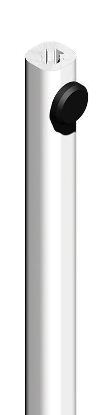 Tringle alu 2500 mm CROISEE DS - blanc pur 036 - 6888