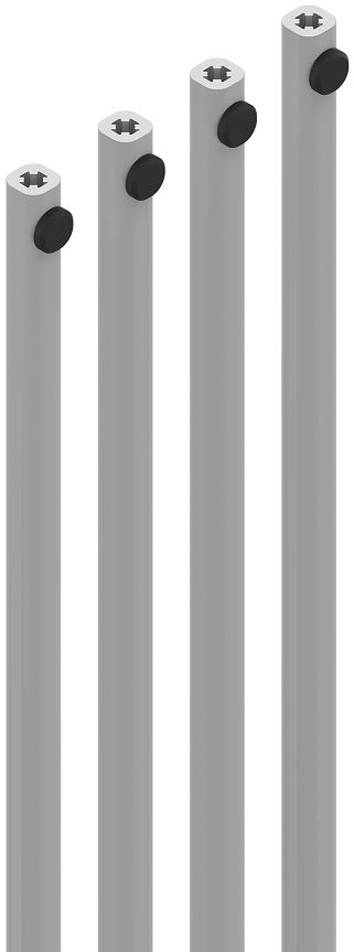 Kit de 4 tringles 2500 mm CROISEE DS - gris argent - 7020