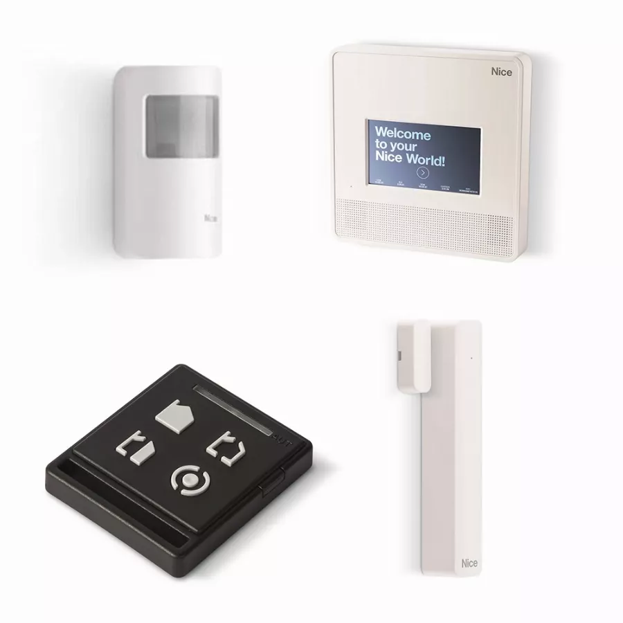 Kit MyNice 7000 Touch NICE - Centrale MNCUT + émetteur portatif + détecteur infrarouges + détecteur d'ouverture  portes et fenêtres - MNKITW7000T