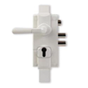 Serrure 300 en applique verticale 3 points réversible Blanc H.2040mm sans cylindre + Entretoise 2.5mm MUL-T-LOCK - S300B Serrure 300 en applique verticale 3 points réversible Blanc H.2040mm sans cylindre + Entretoise 2.5mm MUL-T-LOCK - S300B