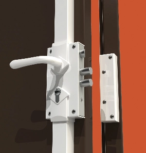 Serrure 300 en applique verticale 3 points réversible Marron H.2040mm sans cylindre + Entretoise 2.5mm MUL-T-LOCK - S300M Serrure 300 en applique verticale 3 points réversible Marron H.2040mm sans cylindre + Entretoise 2.5mm MUL-T-LOCK - S300M