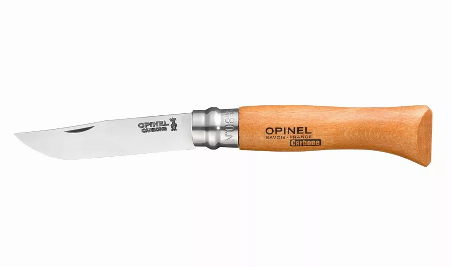 Couteau OPINEL N°8 Lame Carbone avec bague de sécurité - 113080 Couteau OPINEL N°8 Lame Carbone avec bague de sécurité - 113080