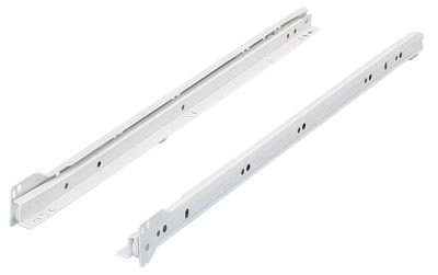 Paire de coulisses à galets FR402 HETTICH - L.300 mm - Charge 25 kg - Blanc - 1058344                                      