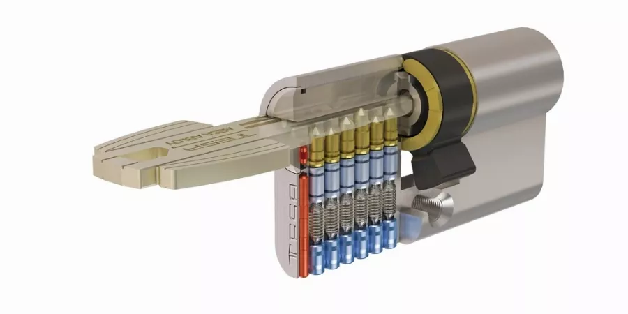 Cylindre de sûreté TESA T60 débrayable - Nickelé - 30 x 30 - Varié - 5 clés - T65D3030N
